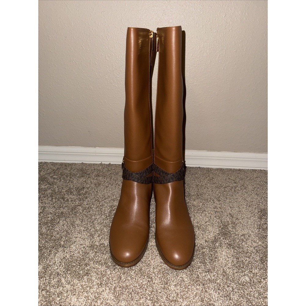Michael Kors Rory Sz 10M Knee High Riding Boots Faux Leather Yellowstone Cowgirl - Picture 6 of 16